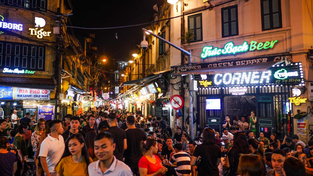 Beer St in Hanoi's Old Quarter Beer St in Hanoi's Old Quarter